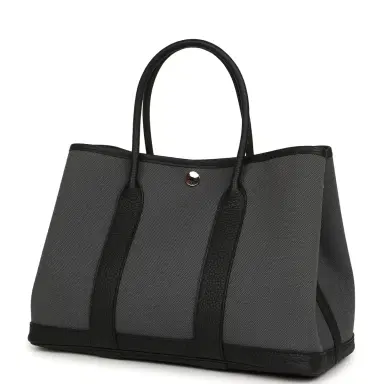 HERMÈS Hermes Garden Party 30 Ardoise Toile and Black Negonda Palladium Hardware | Thumbnail 5 HERMÈS Hermes Garden Party 30 Ardoise Toile and Black Negonda Palladium Hardware | Thumbnail 5