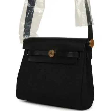 HERMÈS Hermes Herbag Zip 20 Mini Black Toile Militaire Canvas and Black Vache Hunter Gold Hardware | Thumbnail 4 HERMÈS Hermes Herbag Zip 20 Mini Black Toile Militaire Canvas and Black Vache Hunter Gold Hardware | Thumbnail 4