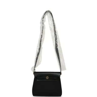 HERMÈS Hermes Herbag Zip 20 Mini Black Toile Militaire Canvas and Black Vache Hunter Gold Hardware | Thumbnail 7 HERMÈS Hermes Herbag Zip 20 Mini Black Toile Militaire Canvas and Black Vache Hunter Gold Hardware | Thumbnail 7