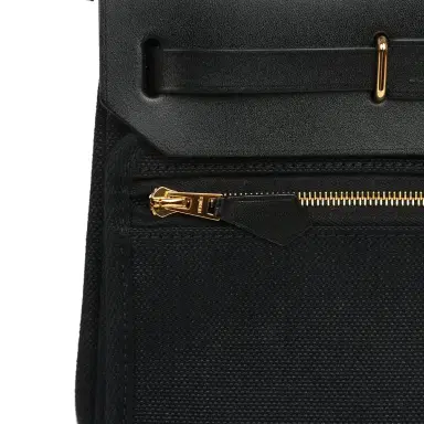 HERMÈS Hermes Herbag Zip 20 Mini Black Toile Militaire Canvas and Black Vache Hunter Gold Hardware | Thumbnail 10 HERMÈS Hermes Herbag Zip 20 Mini Black Toile Militaire Canvas and Black Vache Hunter Gold Hardware | Thumbnail 10