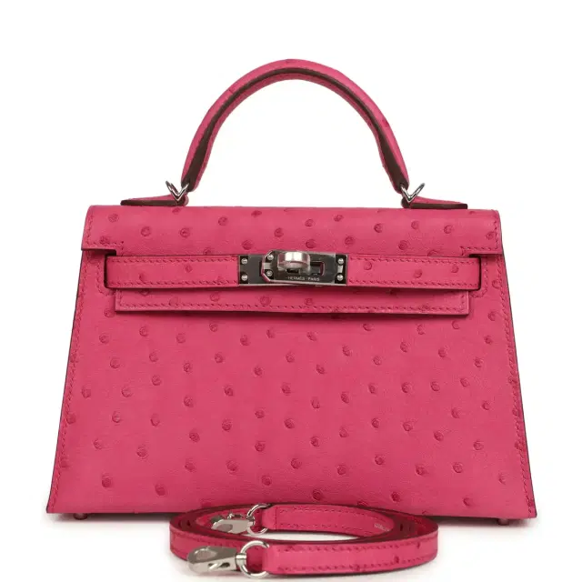 Hermes Kelly Sellier 20 Rose Tyrien Ostrich Palladium Hardware Hermes Kelly Sellier 20 Rose Tyrien Ostrich Palladium Hardware