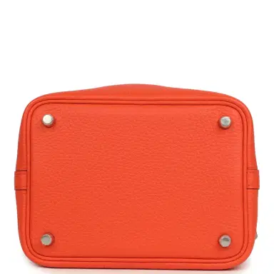 HERMÈS Hermes Picotin Lock 18 Orange Poppy Clemence Palladium Hardware | Thumbnail 6 HERMÈS Hermes Picotin Lock 18 Orange Poppy Clemence Palladium Hardware | Thumbnail 6