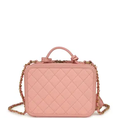 Chanel Pre-owned Chanel Medium CC Filigree Vanity Case Pink Caviar Brushed Gold Hardware | Thumbnail 4 Chanel Pre-owned Chanel Medium CC Filigree Vanity Case Pink Caviar Brushed Gold Hardware | Thumbnail 4