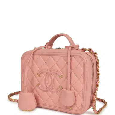 Chanel Pre-owned Chanel Medium CC Filigree Vanity Case Pink Caviar Brushed Gold Hardware | Thumbnail 5 Chanel Pre-owned Chanel Medium CC Filigree Vanity Case Pink Caviar Brushed Gold Hardware | Thumbnail 5