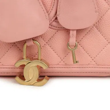 Chanel Pre-owned Chanel Medium CC Filigree Vanity Case Pink Caviar Brushed Gold Hardware | Thumbnail 8 Chanel Pre-owned Chanel Medium CC Filigree Vanity Case Pink Caviar Brushed Gold Hardware | Thumbnail 8