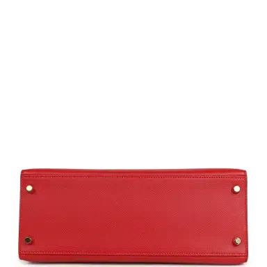 HERMÈS Pre-owned Hermes Kelly Sellier 28 Rouge Casaque Epsom Gold Hardware | Thumbnail 6