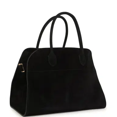 The Row The Row Soft Margaux 12 Bag Black Suede Gold Hardware | Thumbnail 2 The Row The Row Soft Margaux 12 Bag Black Suede Gold Hardware | Thumbnail 2