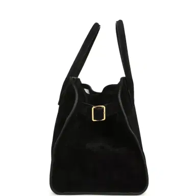 The Row The Row Soft Margaux 12 Bag Black Suede Gold Hardware | Thumbnail 3 The Row The Row Soft Margaux 12 Bag Black Suede Gold Hardware | Thumbnail 3