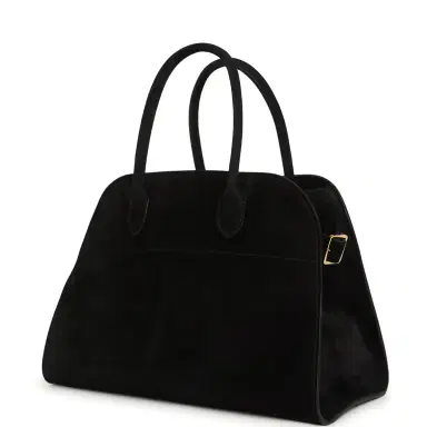 The Row The Row Soft Margaux 12 Bag Black Suede Gold Hardware | Thumbnail 4 The Row The Row Soft Margaux 12 Bag Black Suede Gold Hardware | Thumbnail 4