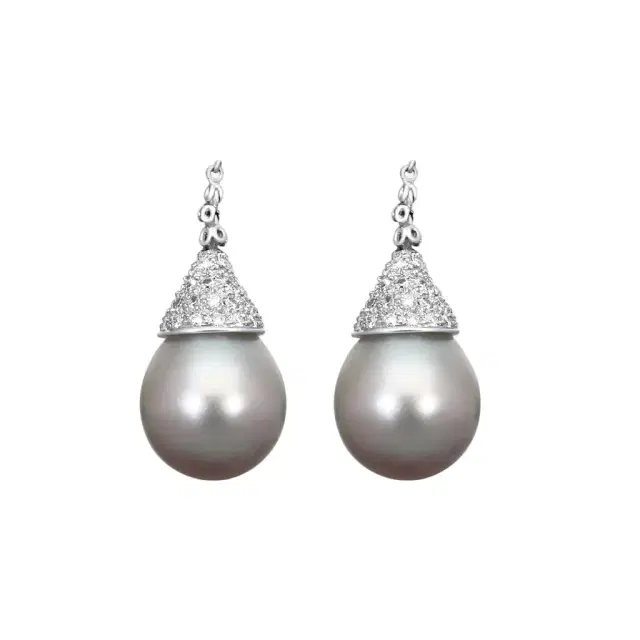 ASSAEL Assael 18K White Gold Diamond & Tahitian Cultured Pearl Drop Earrings by The Solist