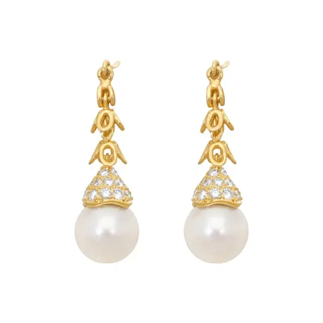ASSAEL Assael 18K Yellow Gold Diamond & Freshwater Pearl Drop Earrings by The Solist