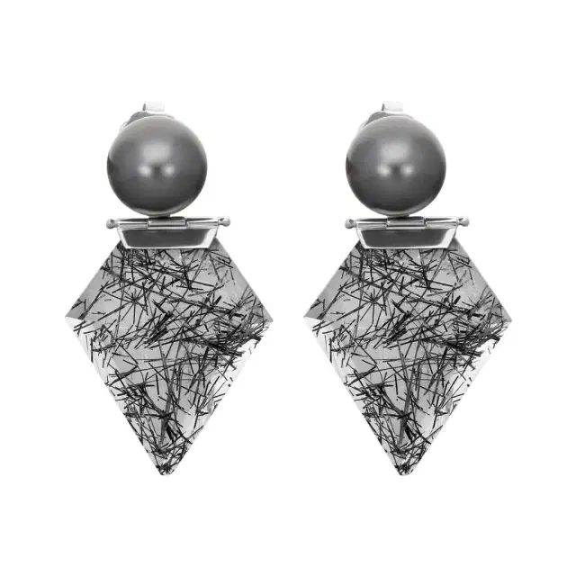 ASSAEL Assael Platinum Multi-Gemstone Hinged Drop Earrings by The Solist