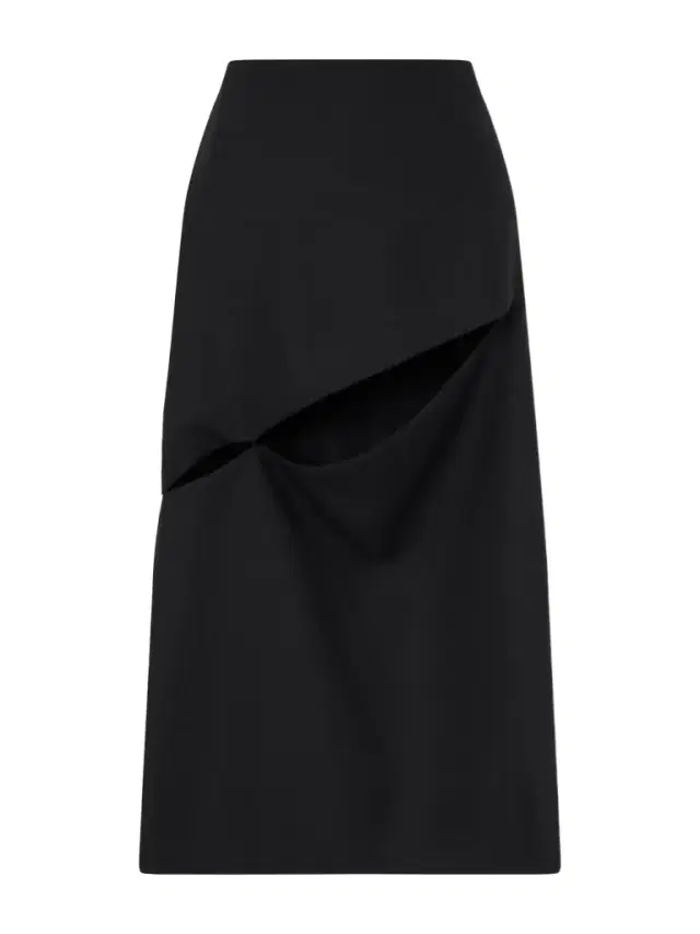 Cut-out Grain De Poudre Wool And Mohair-blend Midi Skirt