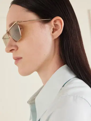 Oliver Peoples + Jil Sander Aviator-style Gold-toned Sunglasses | Thumbnail 3