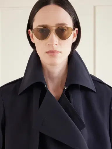 Oliver Peoples + Jil Sander Aviator-style Gold-tone Titanium Sunglasses | Thumbnail 2