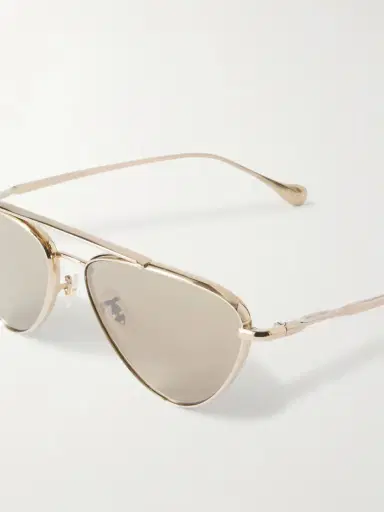 Oliver Peoples + Jil Sander Aviator-style Gold-tone Titanium Sunglasses | Thumbnail 5
