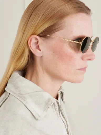 Oliver Peoples + Khaite 1994c Round-frame Metal Sunglasses | Thumbnail 5
