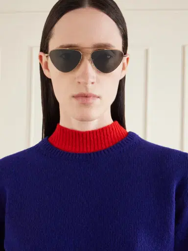 Oliver Peoples + Jil Sander Aviator-style Gold-tone Titanium Sunglasses | Thumbnail 2 Oliver Peoples + Jil Sander Aviator-style Gold-tone Titanium Sunglasses | Thumbnail 2