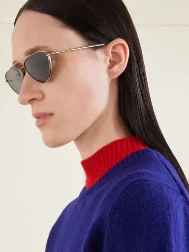 Oliver Peoples + Jil Sander Aviator-style Gold-tone Titanium Sunglasses | Thumbnail 3 Oliver Peoples + Jil Sander Aviator-style Gold-tone Titanium Sunglasses | Thumbnail 3