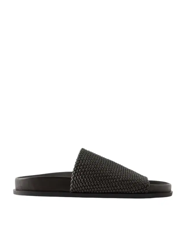 A Emery Luca Woven Leather Slides