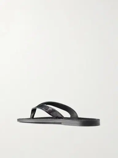 K Jacques St Tropez Torino Snake-effect Leather Thong Sandals | Thumbnail 3