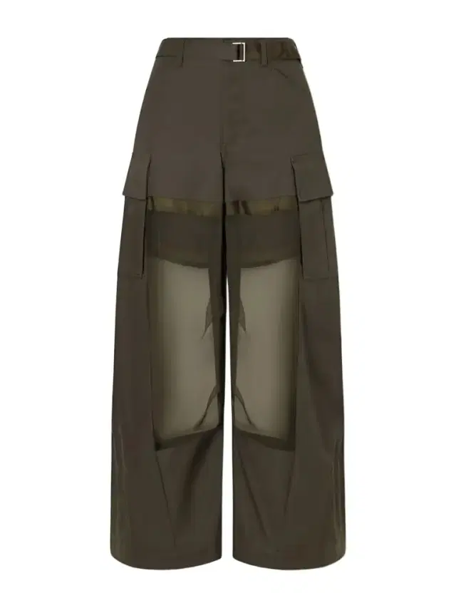 Chiffon And Cotton Wide-leg Pants