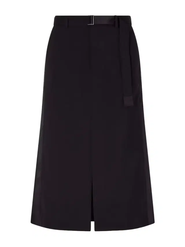 Suiting Paneled Wool Midi Skirt
