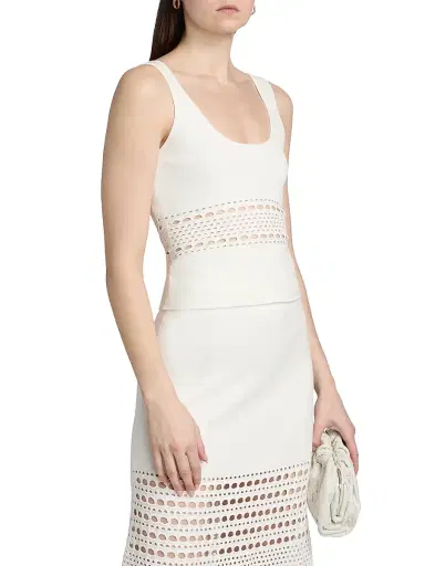 Simkhai Women's Fitzgerald Open Stitch Knit Tank - Ivory - Size XS | Thumbnail 4 Simkhai Women's Fitzgerald Open Stitch Knit Tank - Ivory - Size XS | Thumbnail 4