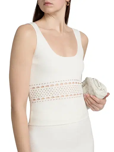 Simkhai Women's Fitzgerald Open Stitch Knit Tank - Ivory - Size XS | Thumbnail 6 Simkhai Women's Fitzgerald Open Stitch Knit Tank - Ivory - Size XS | Thumbnail 6
