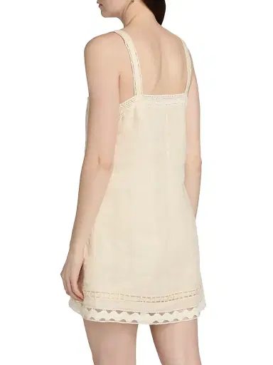 SIMKHAI Women's Jasmine Linen Lace Minidress - Sand | Thumbnail 5