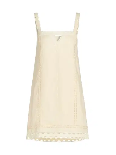 SIMKHAI Women's Jasmine Linen Lace Minidress - Sand | Thumbnail 1