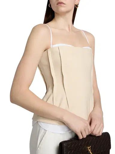 Simkhai Women's Cayden Linen Bustier Top - Sand Multi | Thumbnail 6