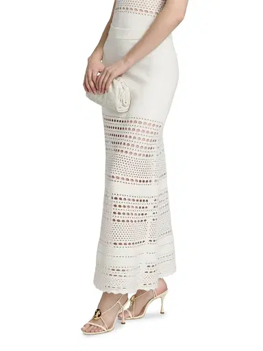 Simkhai Women's Westly Open Stitch Knit Maxi Skirt - Ivory - Size XL | Thumbnail 4