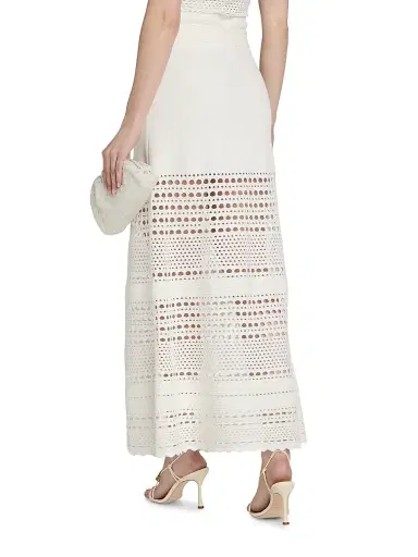 Simkhai Women's Westly Open Stitch Knit Maxi Skirt - Ivory - Size XL | Thumbnail 5