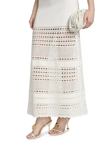 Simkhai Women's Westly Open Stitch Knit Maxi Skirt - Ivory - Size XL | Thumbnail 6