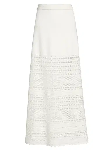 Simkhai Women's Westly Open Stitch Knit Maxi Skirt - Ivory - Size XL | Thumbnail 1