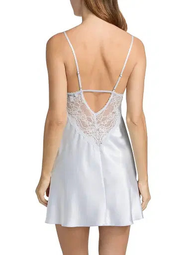 In Bloom Women's Annie Lace-Trim Satin Chemise - Pale Blue | Thumbnail 4