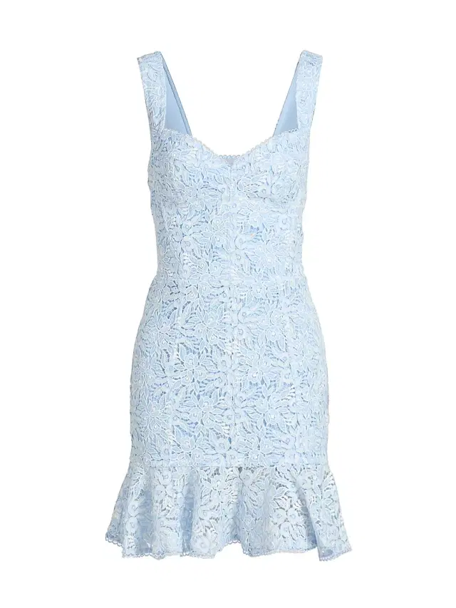 Generation Love Women's Celena Lace Minidress - Light Blue White