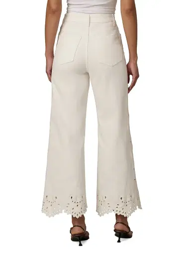 Joe's Jeans Women's Mia Stretch-Cotton Wide-leg Ankle Jeans - Ecru Floral | Thumbnail 5