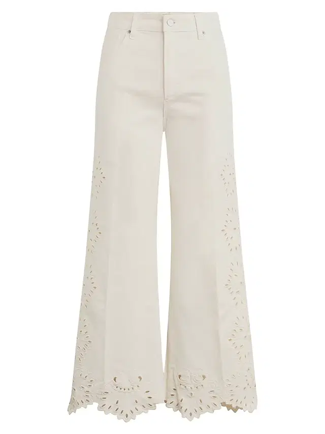 Joe's Jeans Women's Mia Stretch-Cotton Wide-leg Ankle Jeans - Ecru Floral