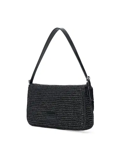 STAUD Women's Harlow Raffia Shoulder Bag - Black | Thumbnail 2 STAUD Women's Harlow Raffia Shoulder Bag - Black | Thumbnail 2