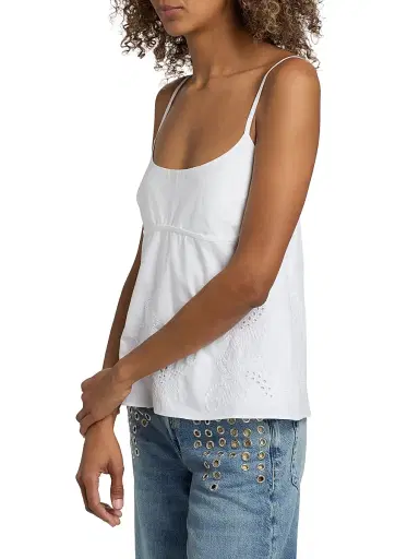 rag & bone Women's Maggie Embroidered Cotton Camisole - White | Thumbnail 4 rag & bone Women's Maggie Embroidered Cotton Camisole - White | Thumbnail 4