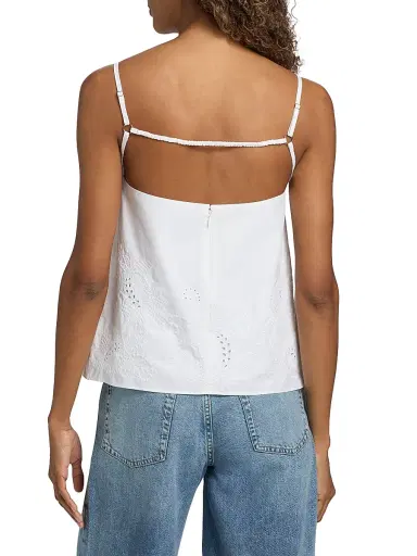 rag & bone Women's Maggie Embroidered Cotton Camisole - White | Thumbnail 5 rag & bone Women's Maggie Embroidered Cotton Camisole - White | Thumbnail 5