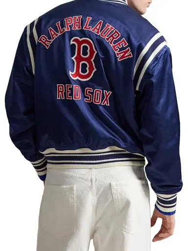 Polo Ralph Lauren Men's Red Sox Cotton-Blend Satin Bomber Jacket - Dark Cobalt - Size XXL | Thumbnail 2 Polo Ralph Lauren Men's Red Sox Cotton-Blend Satin Bomber Jacket - Dark Cobalt - Size XXL | Thumbnail 2