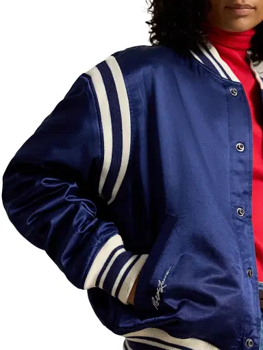 Polo Ralph Lauren Men's Red Sox Cotton-Blend Satin Bomber Jacket - Dark Cobalt - Size XXL | Thumbnail 7 Polo Ralph Lauren Men's Red Sox Cotton-Blend Satin Bomber Jacket - Dark Cobalt - Size XXL | Thumbnail 7