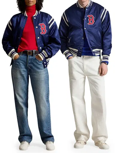 Polo Ralph Lauren Men's Red Sox Cotton-Blend Satin Bomber Jacket - Dark Cobalt - Size XXL | Thumbnail 8 Polo Ralph Lauren Men's Red Sox Cotton-Blend Satin Bomber Jacket - Dark Cobalt - Size XXL | Thumbnail 8