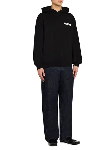Jacquemus Men's Logo Fleece Hoodie - Black - Size XXL | Thumbnail 2 Jacquemus Men's Logo Fleece Hoodie - Black - Size XXL | Thumbnail 2