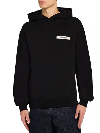 Jacquemus Men's Logo Fleece Hoodie - Black - Size XXL | Thumbnail 3 Jacquemus Men's Logo Fleece Hoodie - Black - Size XXL | Thumbnail 3