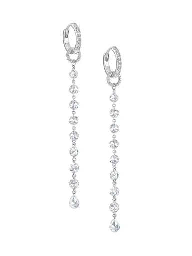 64 Facets Women's Ethereal 18K White Gold & 2.26 TCW Diamond Drop Earrings - White Gold | Thumbnail 1