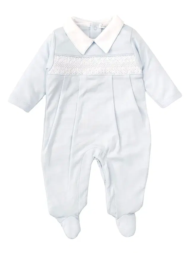 Kissy Kissy Baby Boy's Charmed Smocked Cotton Footie - Light Blue